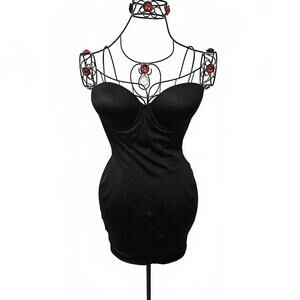 Secret By‎ Victoria's Secret Power Figure Shaping Black Strapless Slip DRESS 38B